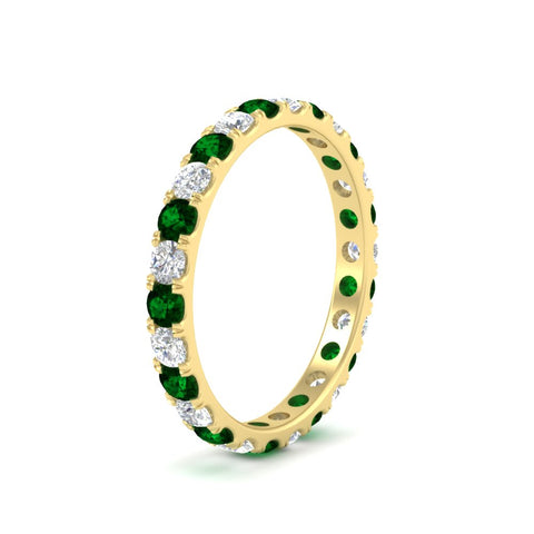 u-prong-round-diamond-eternity-band-one-carat-emerald-in-yellow-gold-FDEWB8371GEMGRANGLE2-1.00CT-NL-YG