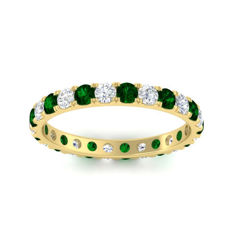 u-prong-round-diamond-eternity-band-one-carat-emerald-in-yellow-gold-FDEWB8371GEMGRANGLE5-1.00CT-NL-YG
