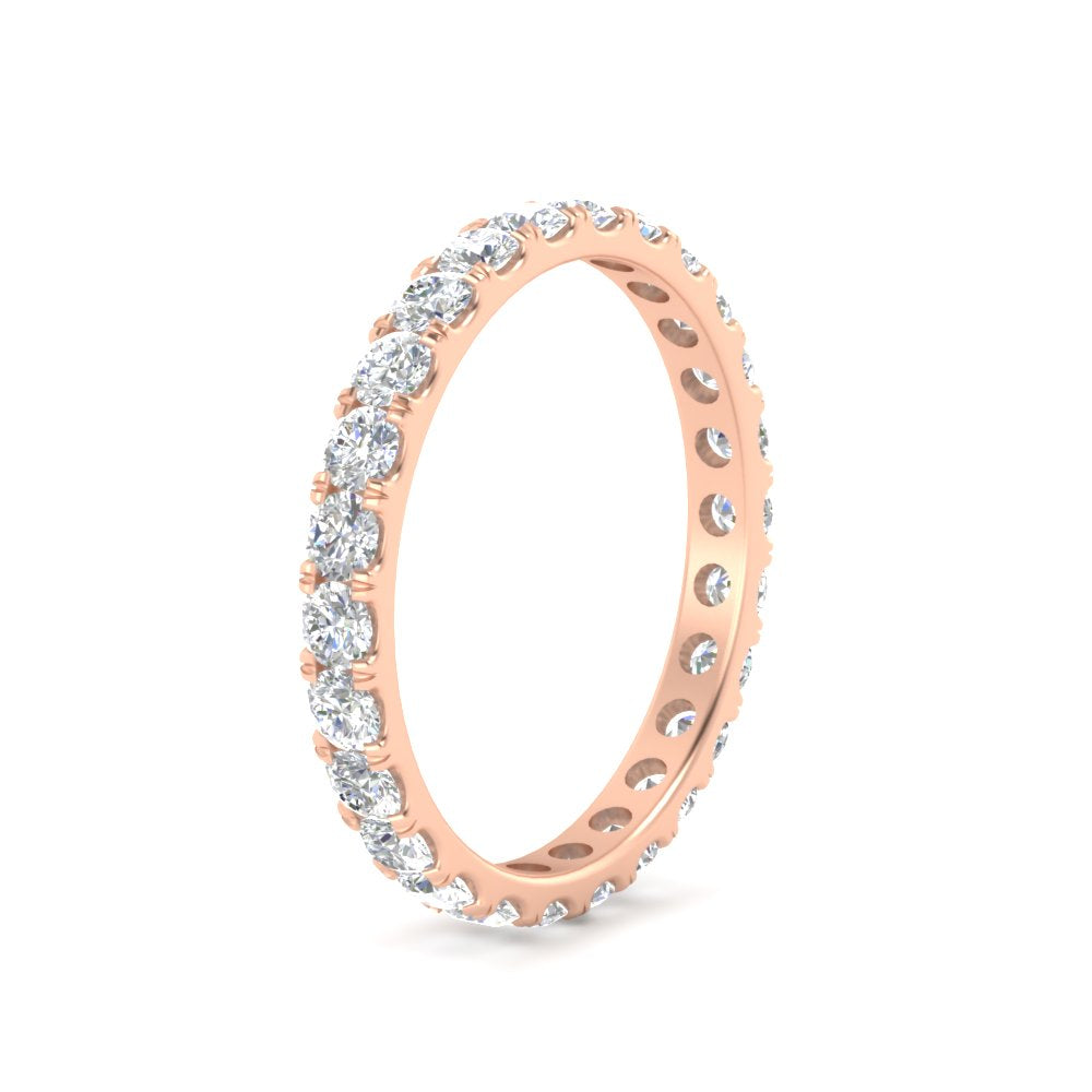 U Prong Round Eternity Band One Carat