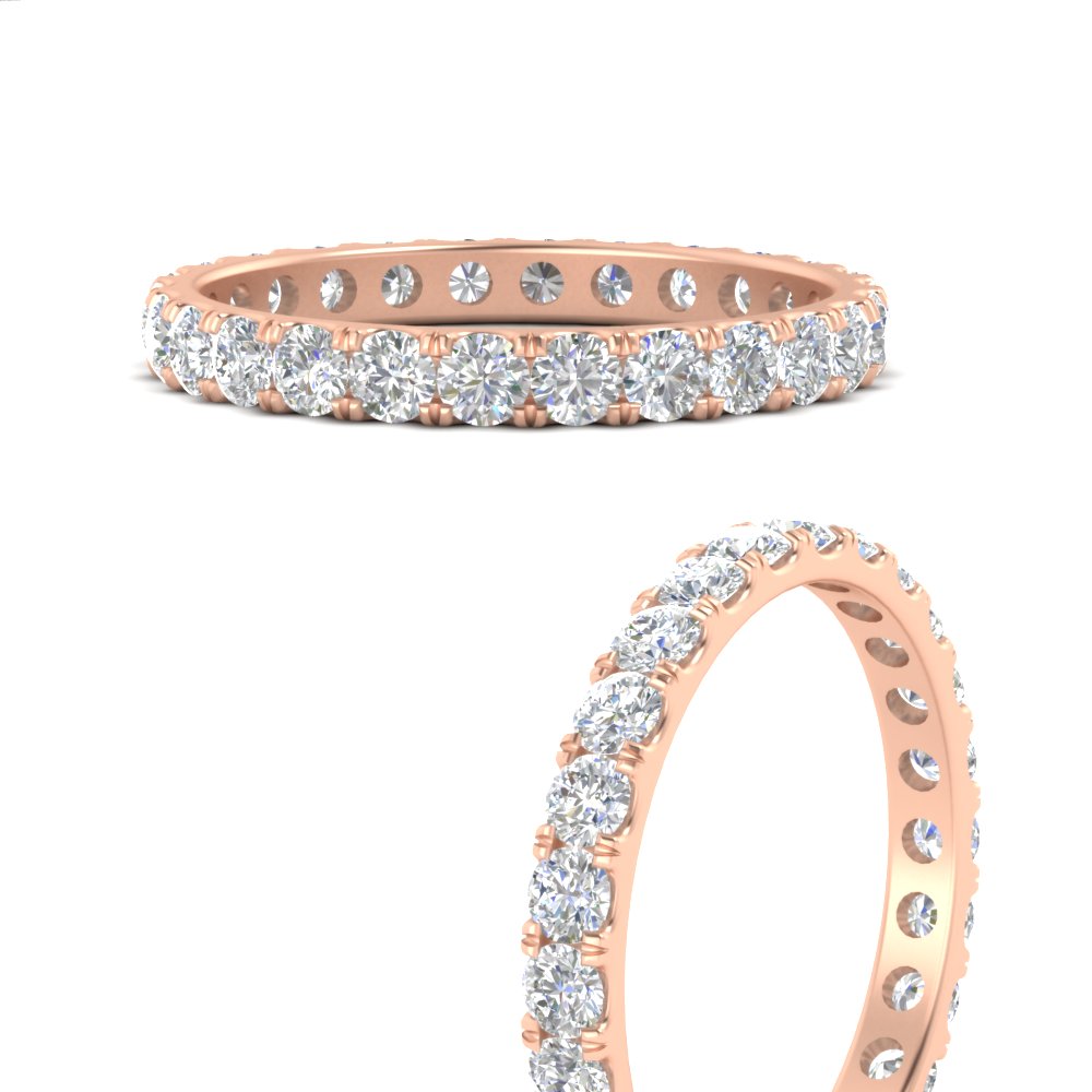 U Prong Round Eternity Band One Carat