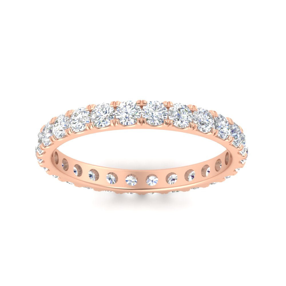 U Prong Round Eternity Band One Carat