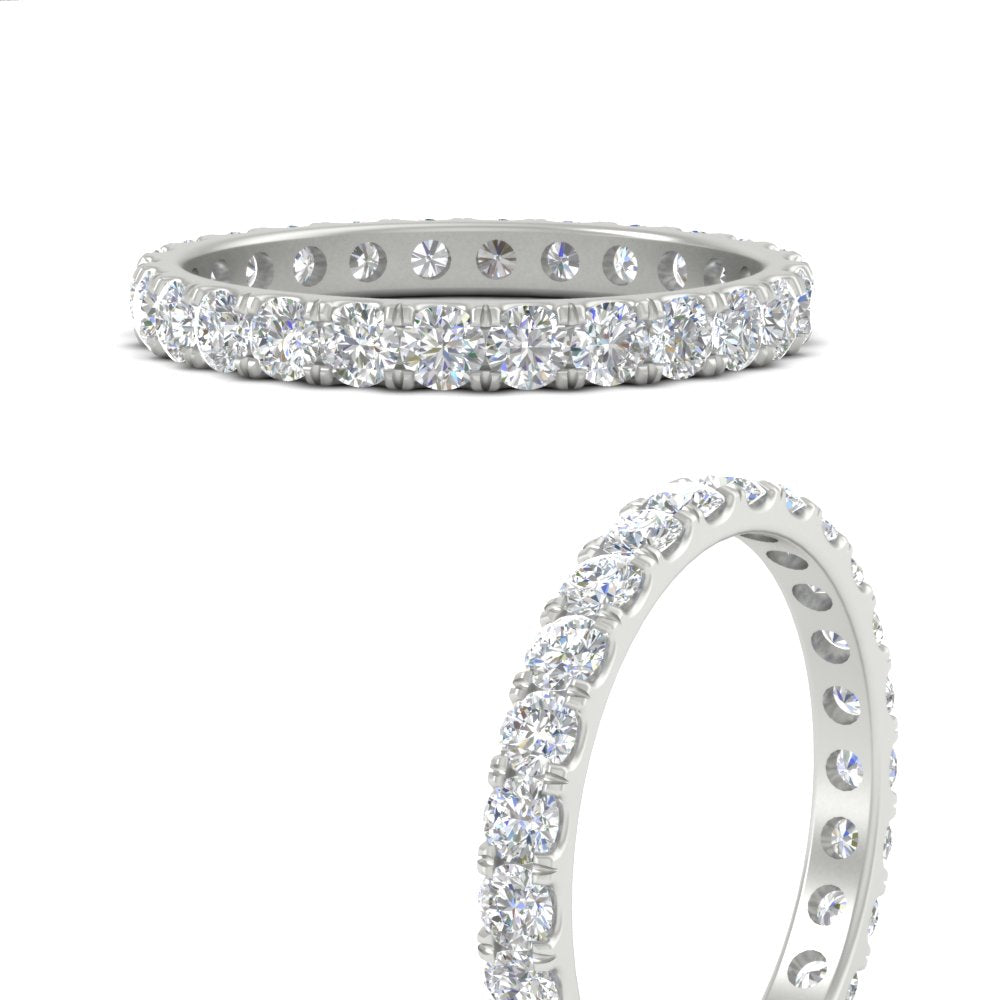 U Prong Round Eternity Band One Carat