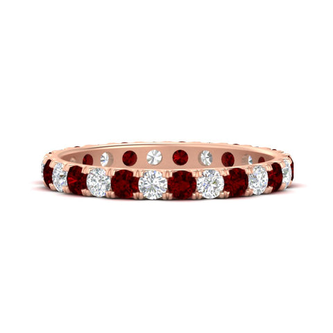 u-prong-round-diamond-eternity-band-one-carat-ruby-in-rose-gold-FDEWB8371GRUDR-1.00CT-NL-RG