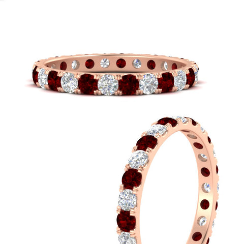 u-prong-round-diamond-eternity-band-one-carat-ruby-in-rose-gold-FDEWB8371GRUDRANGLE3-1.00CT-NL-RG