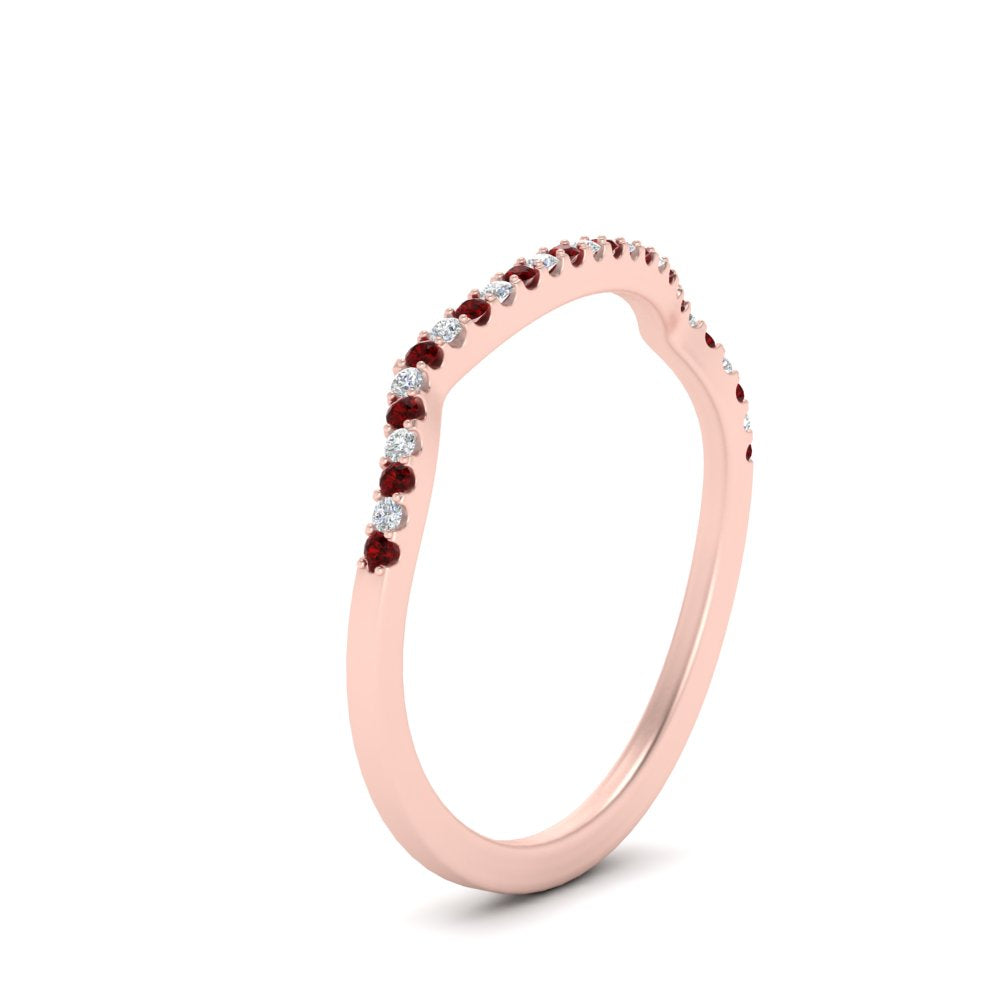 U Prong Curved Wedding Band