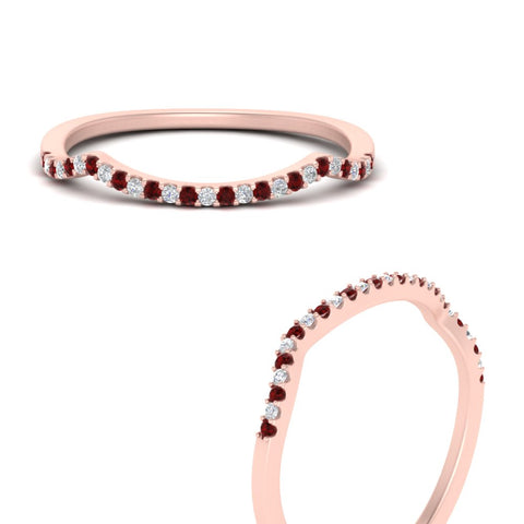 U Prong Curved Wedding Band