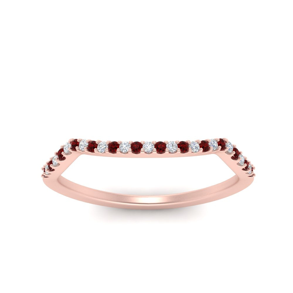 U Prong Curved Wedding Band