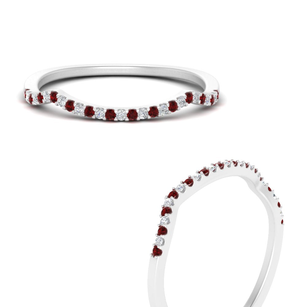 U Prong Curved Wedding Band