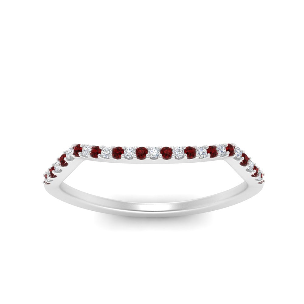 U Prong Curved Wedding Band