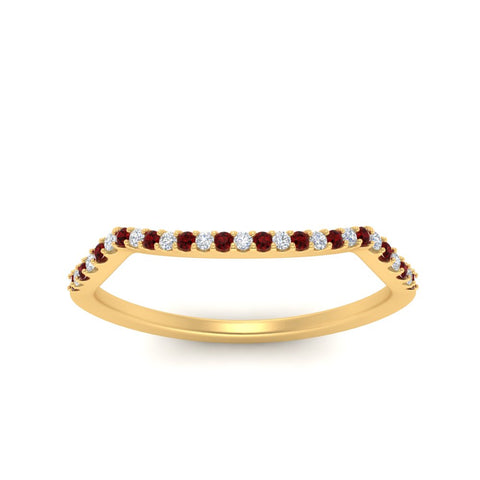 U Prong Curved Wedding Band