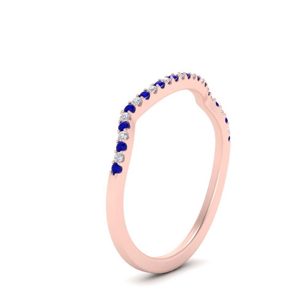 U Prong Curved Wedding Band