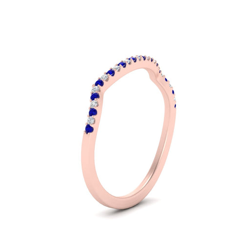 U Prong Curved Wedding Band
