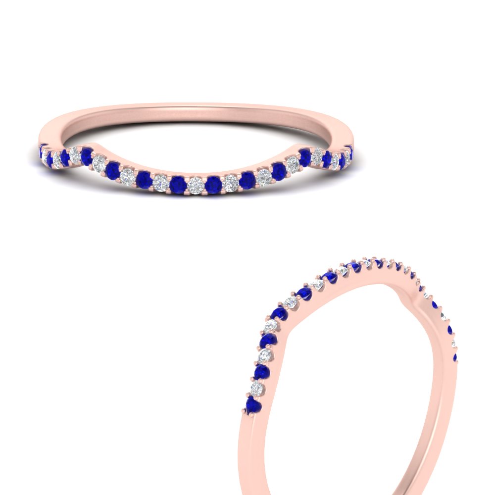 U Prong Curved Wedding Band