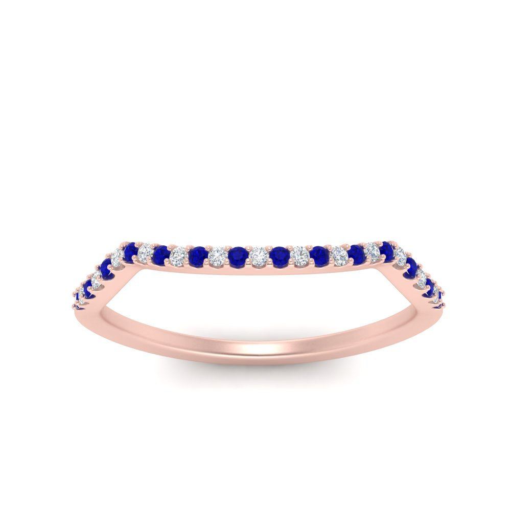 U Prong Curved Wedding Band