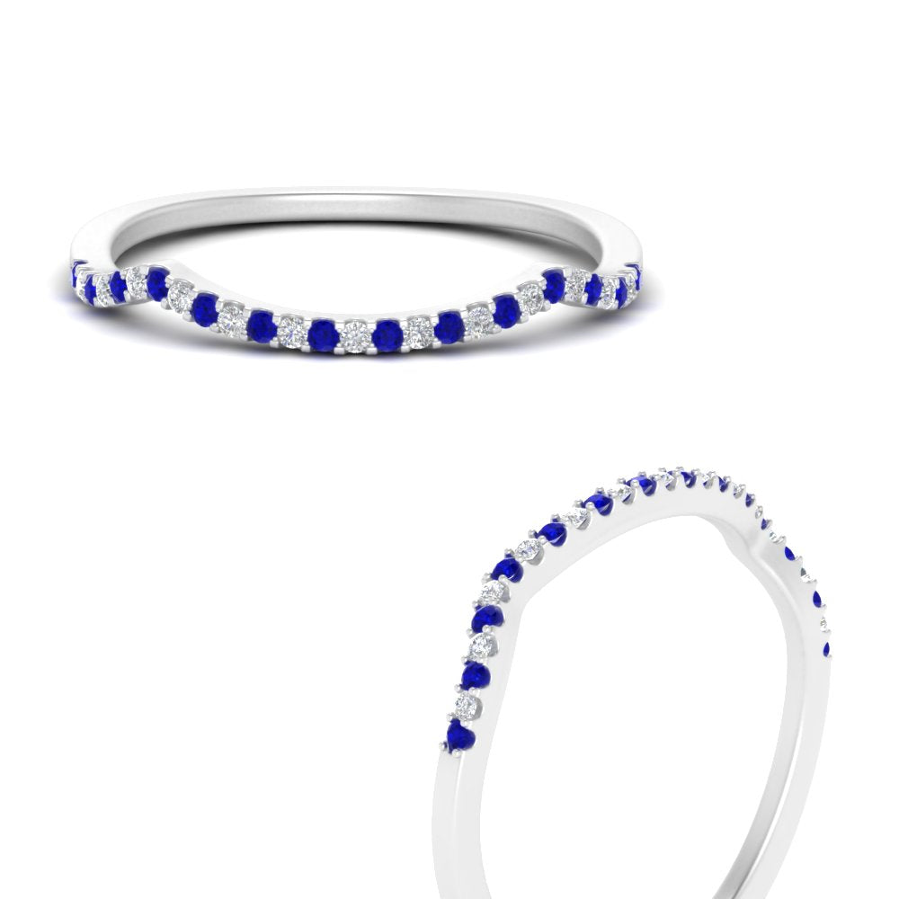 U Prong Curved Wedding Band