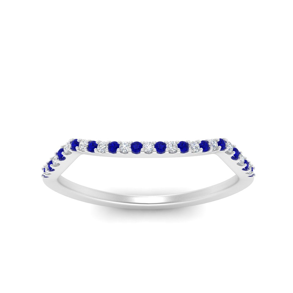 U Prong Curved Wedding Band