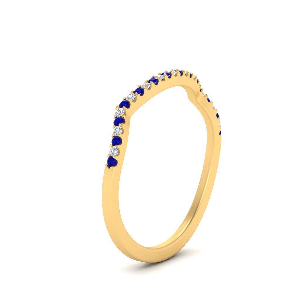 U Prong Curved Wedding Band