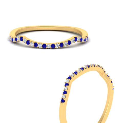 U Prong Curved Wedding Band