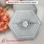 Load image into Gallery viewer, u-prong-thin-round-cut-diamond-engagement-ring-with-emerald-in-FD9154RFANCYI-NL-WG-1
