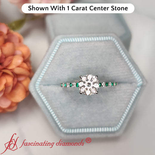 u-prong-thin-round-cut-diamond-engagement-ring-with-emerald-in-FD9154RFANCYI-NL-WG-1