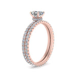 Load image into Gallery viewer, underhalo-eternity-asscher-cut-diamond-wedding-band-set-in-FD9168ASANGLE3-NL-RG