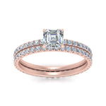 Load image into Gallery viewer, underhalo-eternity-asscher-cut-diamond-wedding-band-set-in-FD9168ASANGLE3-NL-RG
