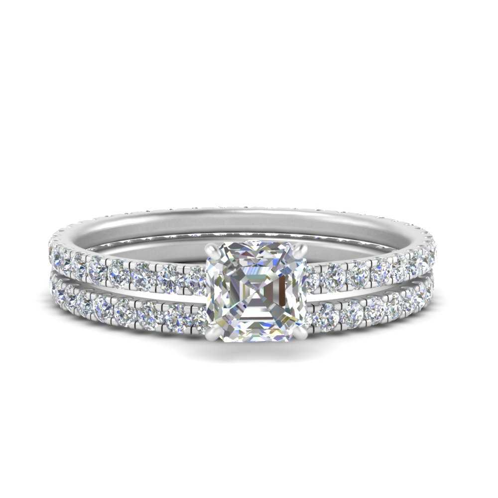 underhalo-eternity-asscher-cut-diamond-wedding-band-set-in-FD9168ASANGLE3-NL-WG