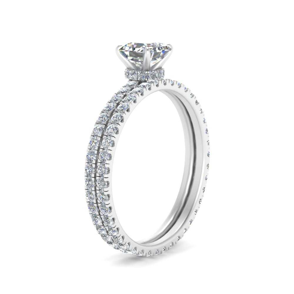 underhalo-eternity-asscher-cut-diamond-wedding-band-set-in-FD9168ASANGLE3-NL-WG