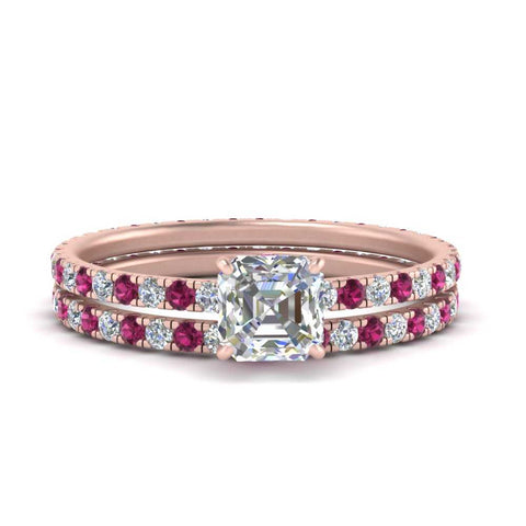 underhalo-eternity-asscher-cut-diamond-wedding-band-set-with-pink-sapphire-in-FD9168ASGSADRPIANGLE3-NL-RG