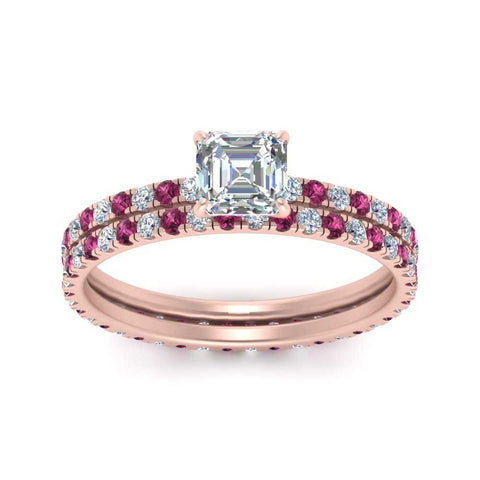 underhalo-eternity-asscher-cut-diamond-wedding-band-set-with-pink-sapphire-in-FD9168ASGSADRPIANGLE3-NL-RG