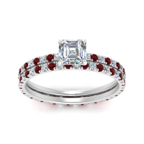 underhalo-eternity-asscher-cut-diamond-wedding-band-set-with-ruby-in-FD9168ASGRUDRANGLE3-NL-WG