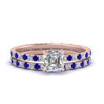 Load image into Gallery viewer, underhalo-eternity-asscher-cut-diamond-wedding-band-set-with-sapphire-in-FD9168ASGSABLANGLE3-NL-RG