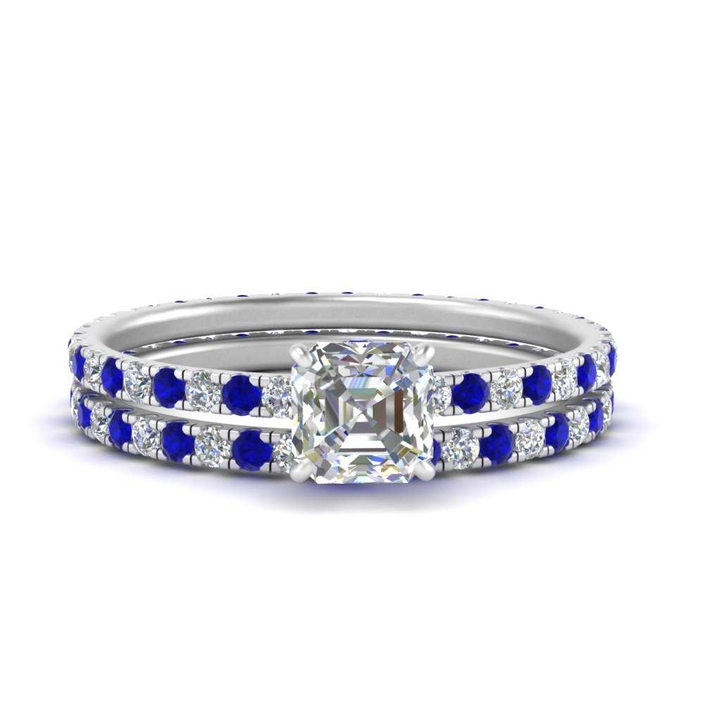 underhalo-eternity-asscher-cut-diamond-wedding-band-set-with-sapphire-in-FD9168ASGSABLANGLE3-NL-WG