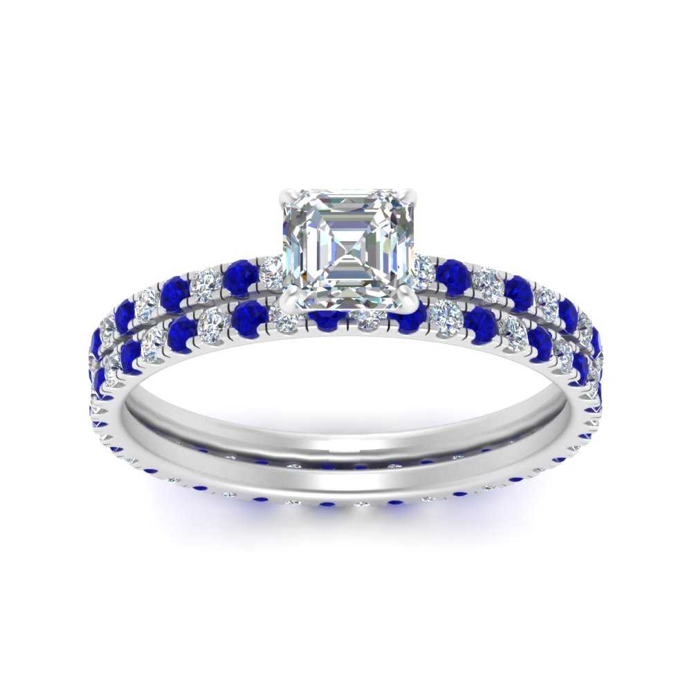 underhalo-eternity-asscher-cut-diamond-wedding-band-set-with-sapphire-in-FD9168ASGSABLANGLE3-NL-WG