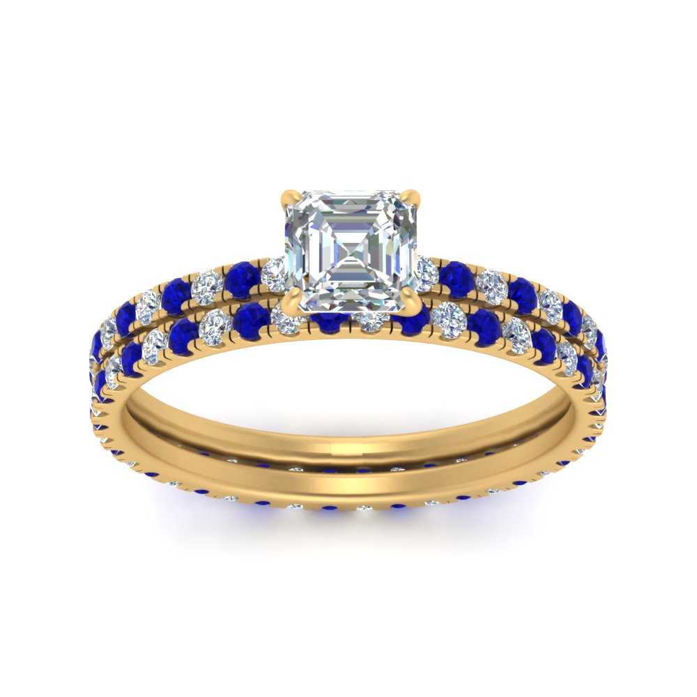 underhalo-eternity-asscher-cut-diamond-wedding-band-set-with-sapphire-in-FD9168ASGSABLANGLE3-NL-YG