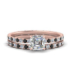 Load image into Gallery viewer, underhalo-eternity-asscher-cut-wedding-band-set-with-black-diamond-in-FD9168ASGBLACKANGLE3-NL-RG
