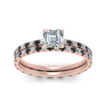 Load image into Gallery viewer, underhalo-eternity-asscher-cut-wedding-band-set-with-black-diamond-in-FD9168ASGBLACKANGLE3-NL-RG

