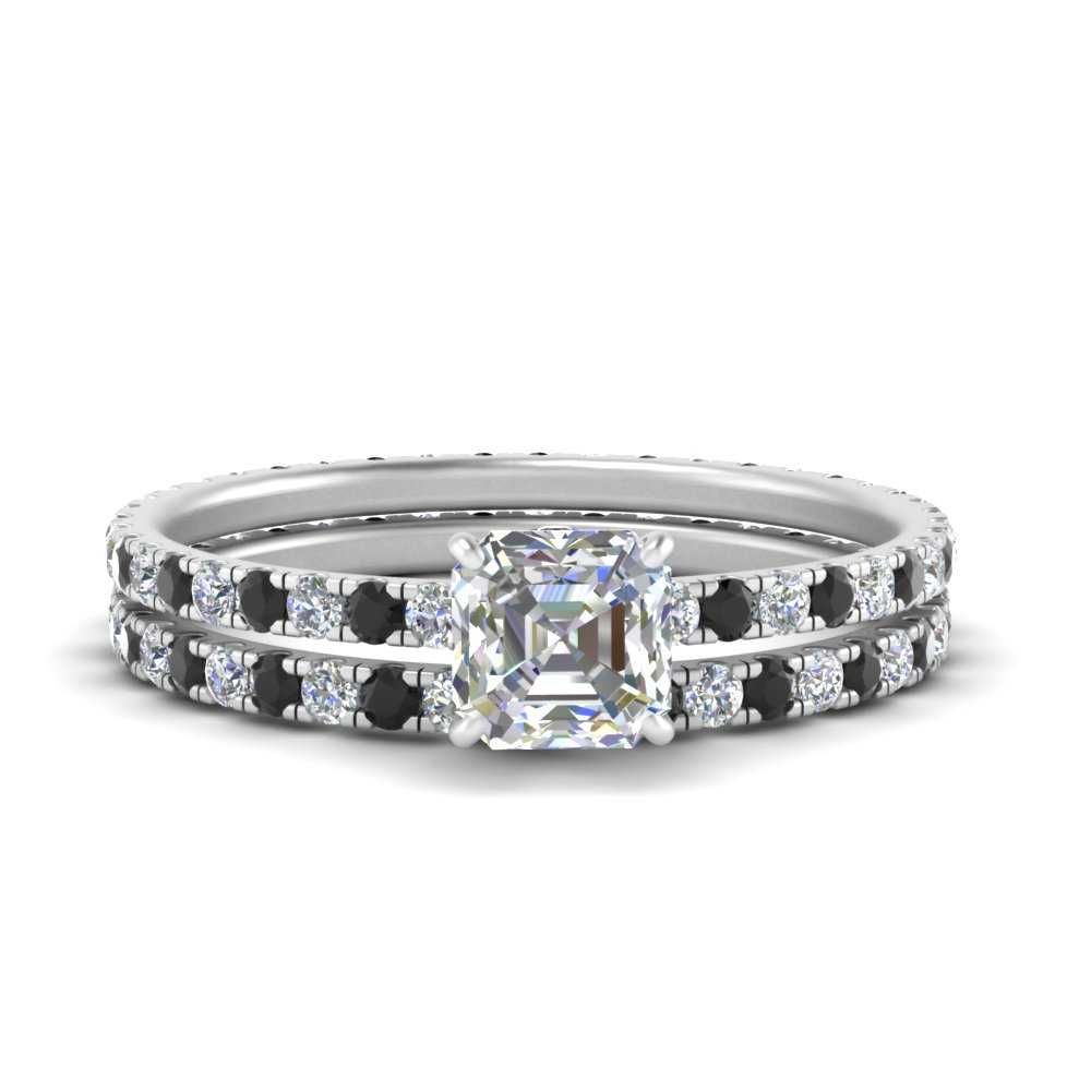 underhalo-eternity-asscher-cut-wedding-band-set-with-black-diamond-in-FD9168ASGBLACKANGLE3-NL-WG