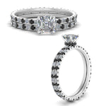 Load image into Gallery viewer, underhalo-eternity-asscher-cut-wedding-band-set-with-black-diamond-in-FD9168ASGBLACKANGLE3-NL-WG