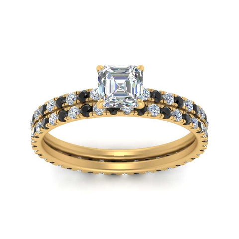 underhalo-eternity-asscher-cut-wedding-band-set-with-black-diamond-in-FD9168ASGBLACKANGLE3-NL-YG