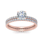 Load image into Gallery viewer, underhalo-eternity-cushion-cut-diamond-wedding-band-set-in-FD9168CUANGLE3-NL-RG
