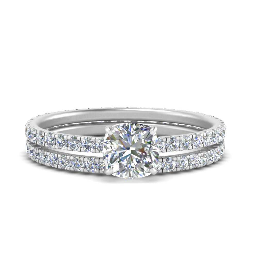underhalo-eternity-cushion-cut-diamond-wedding-band-set-in-FD9168CUANGLE3-NL-WG