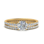 Load image into Gallery viewer, underhalo-eternity-cushion-cut-diamond-wedding-band-set-in-FD9168CUANGLE3-NL-YG

