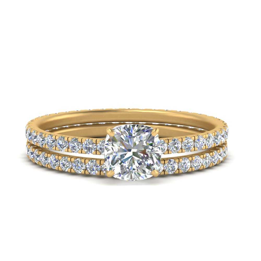 underhalo-eternity-cushion-cut-diamond-wedding-band-set-in-FD9168CUANGLE3-NL-YG