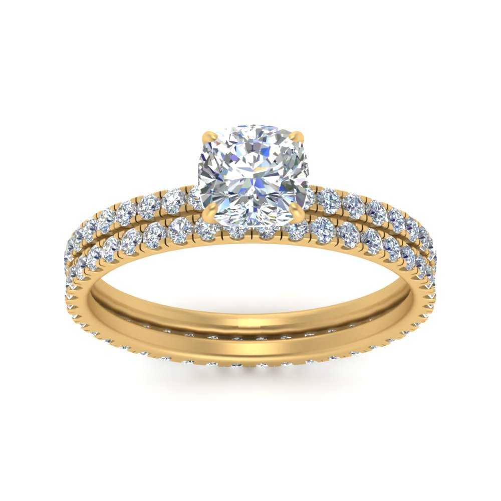 underhalo-eternity-cushion-cut-diamond-wedding-band-set-in-FD9168CUANGLE3-NL-YG