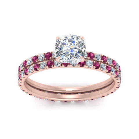 underhalo-eternity-cushion-cut-diamond-wedding-band-set-with-pink-sapphire-in-FD9168CUGSADRPIANGLE3-NL-RG