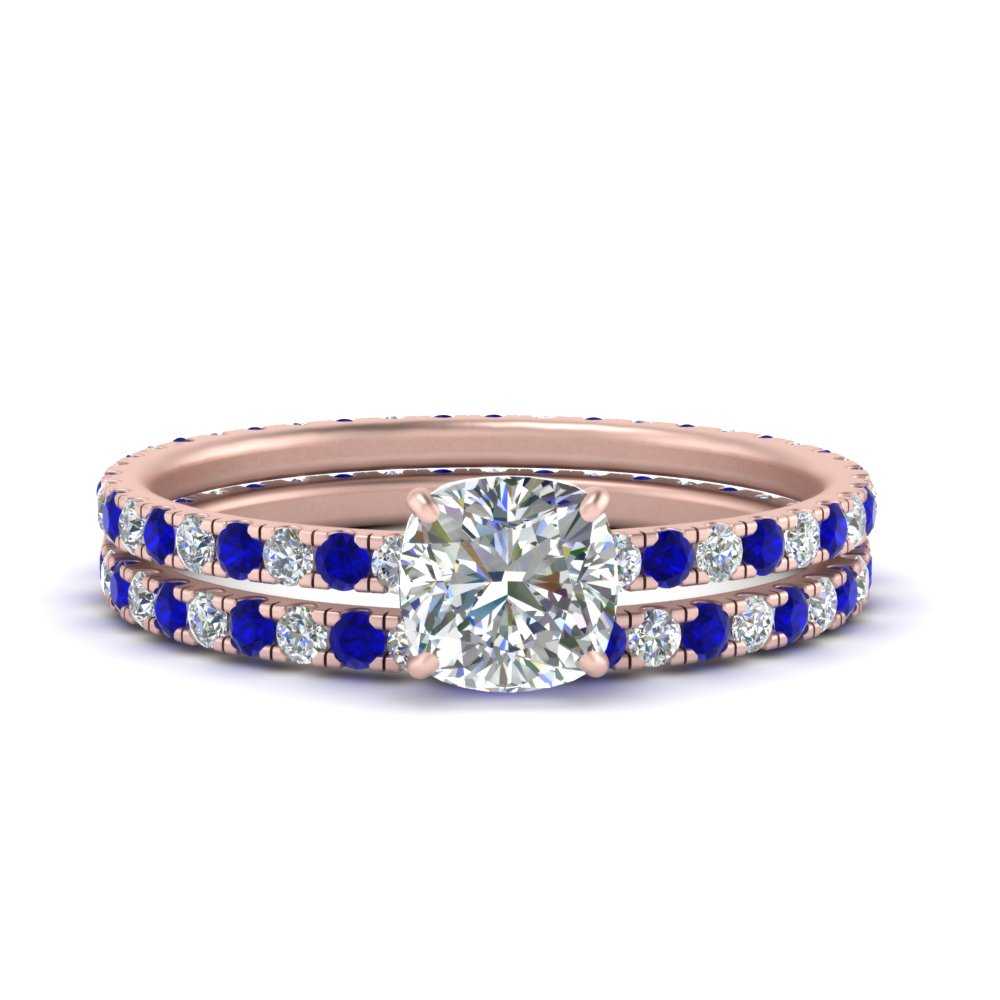 underhalo-eternity-cushion-cut-diamond-wedding-band-set-with-sapphire-in-FD9168CUGSABLANGLE3-NL-RG