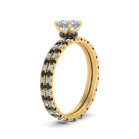 underhalo-eternity-cushion-cut-wedding-band-set-with-black-diamond-in-FD9168CUGBLACKANGLE3-NL-YG