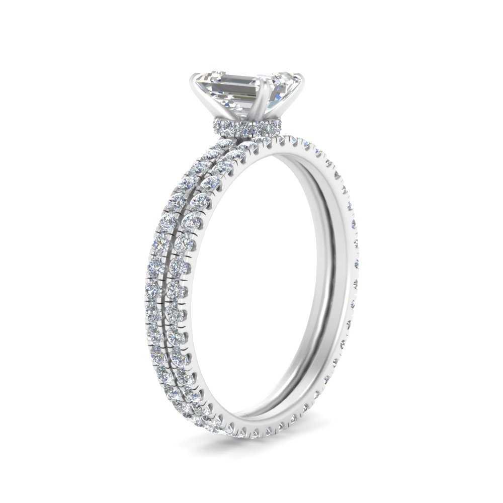 underhalo-eternity-emerald-cut-diamond-wedding-band-set-in-FD9168EMANGLE3-NL-WG