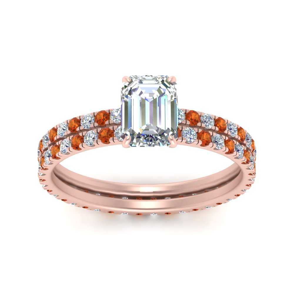 underhalo-eternity-emerald-cut-diamond-wedding-band-set-with-orange-sapphire-in-FD9168EMGSAORANGLE3-NL-RG
